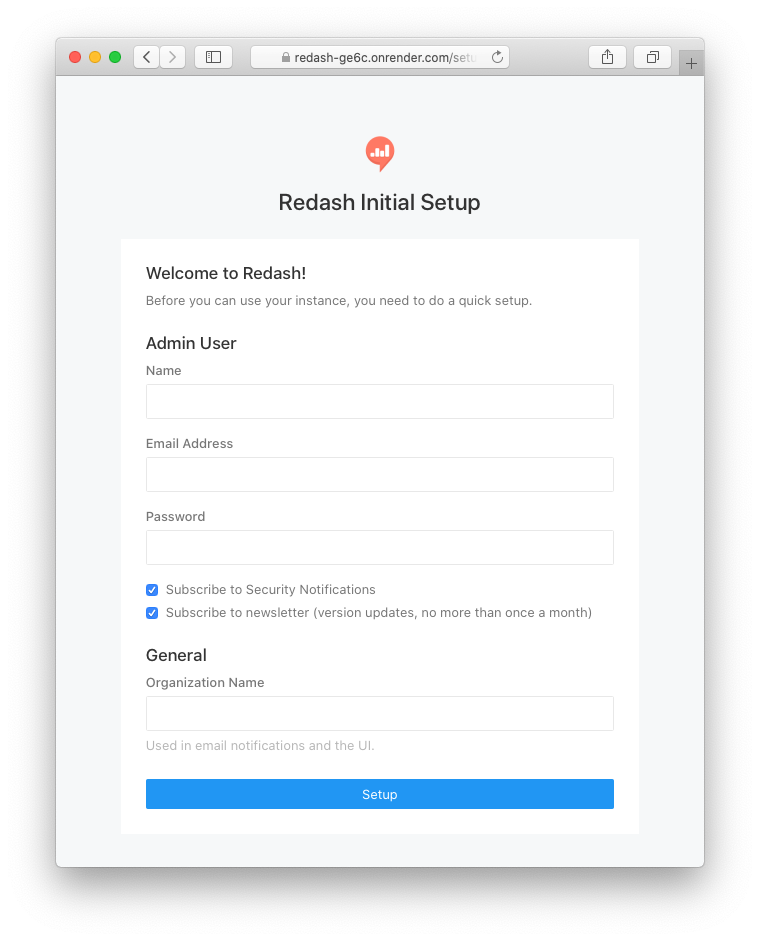 Redash Initial Setup