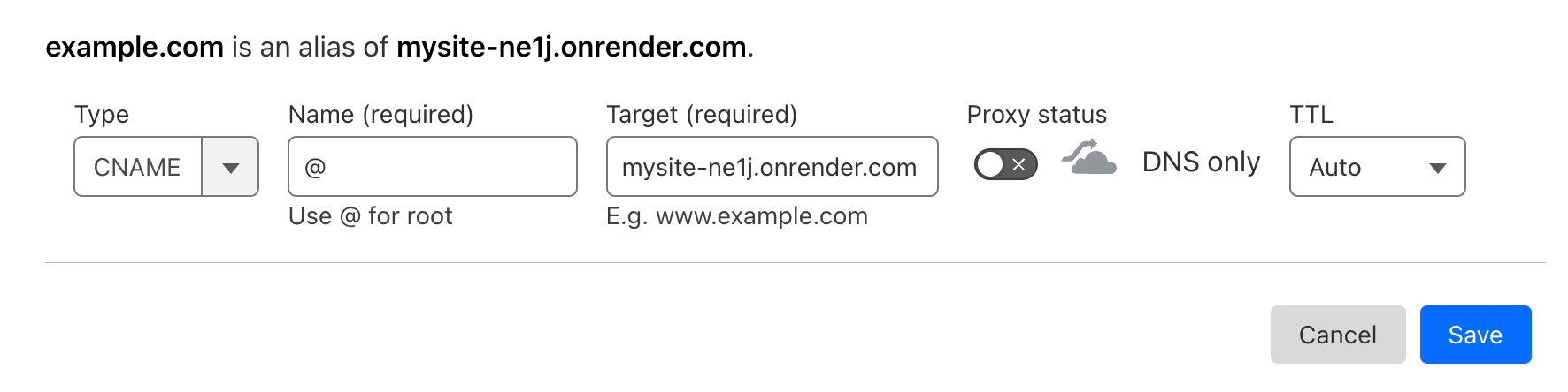 Cloudflare Root CNAME Addition