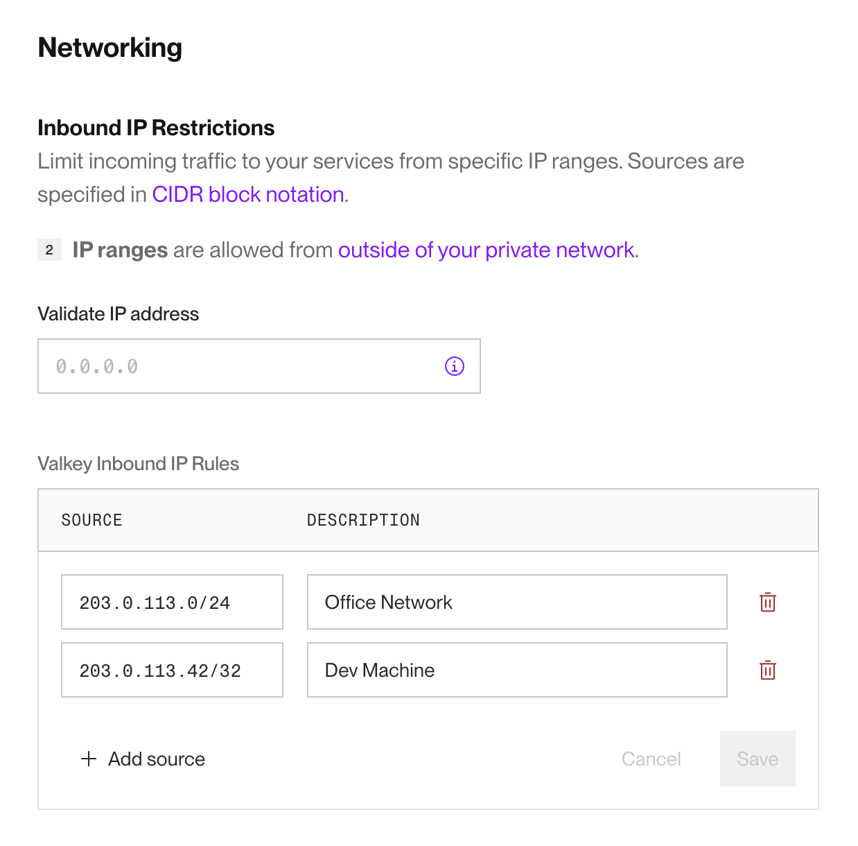 Setting Key Value access control in the Render Dashboard