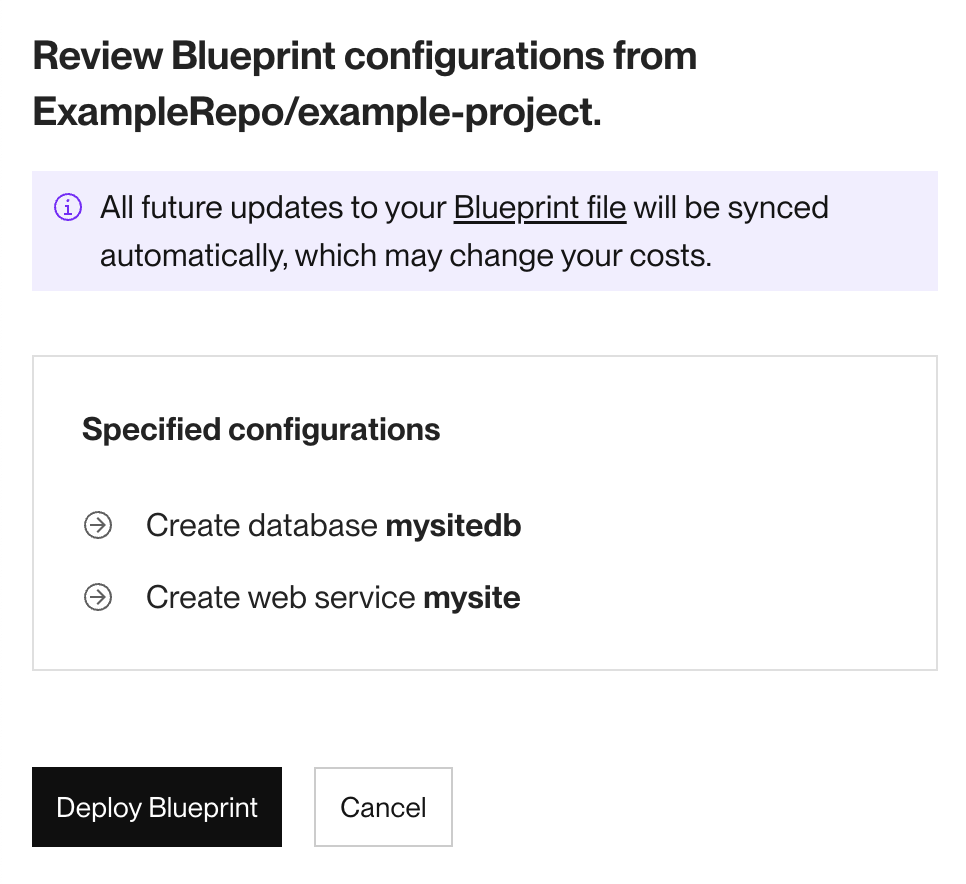 List of new resources from a Blueprint