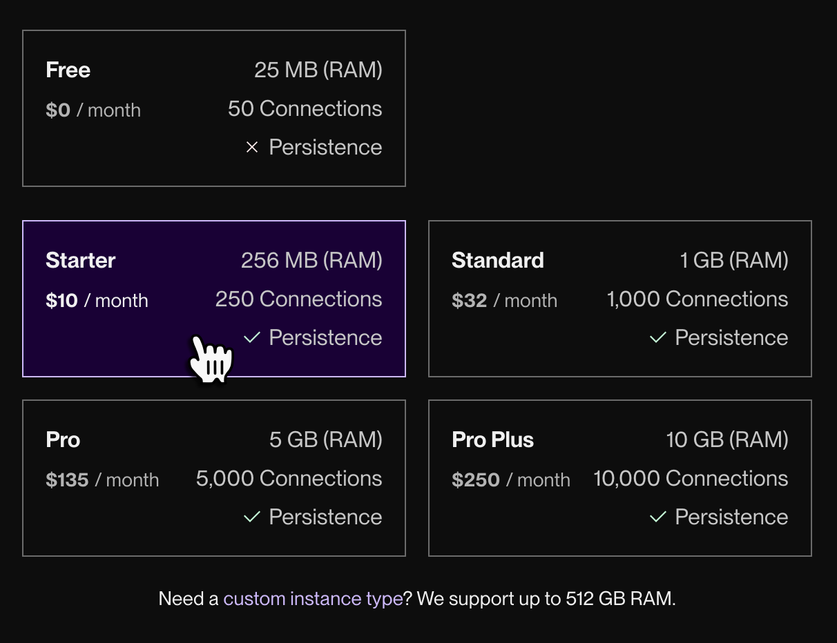 Selecting a Valkey instance type