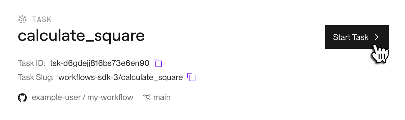 Running a task in the Render Dashboard