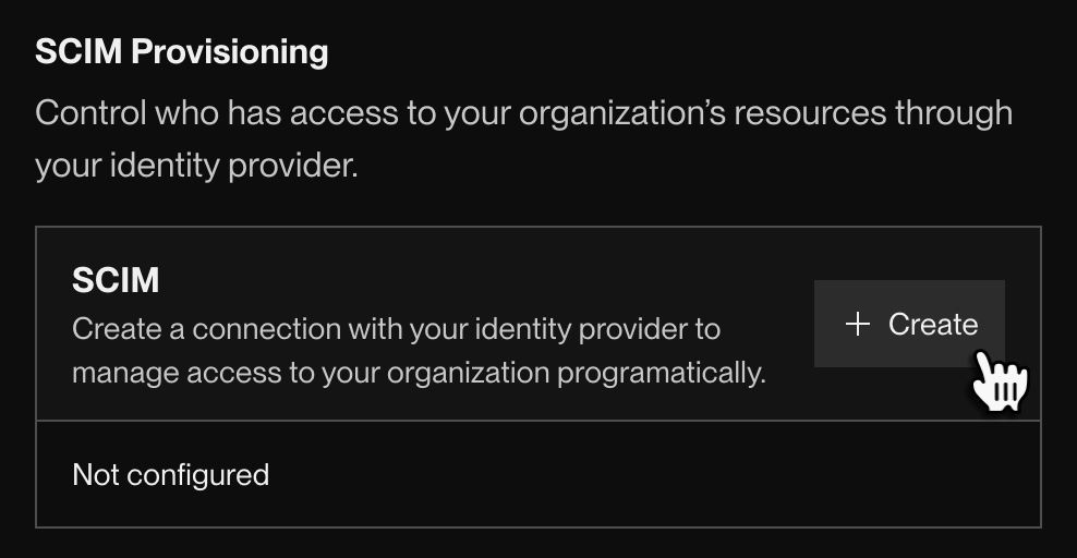 Creating a SCIM configuration in the Render Dashboard